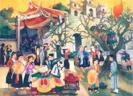 Họa sĩ trẻ tập trung sáng tác tranh phong cảnh lễ hội rực rỡ