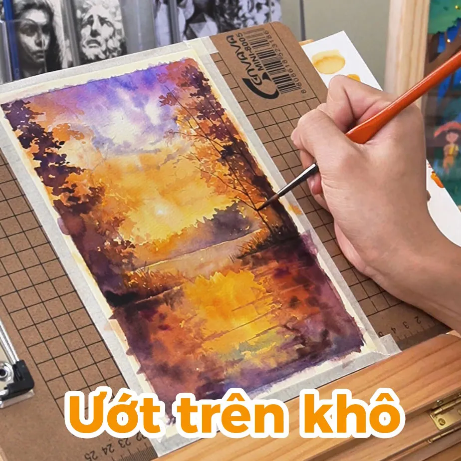 Hoàn thiện bức tranh phong cảnh bằng cách nhấn sáng và tỉa các chi tiết nhỏ