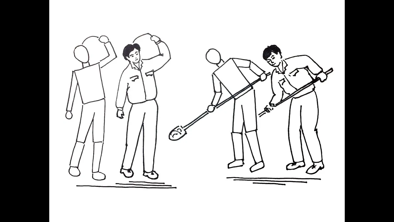 Học cách phác thảo tỉ lệ cơ thể người cơ bản trong mĩ thuật