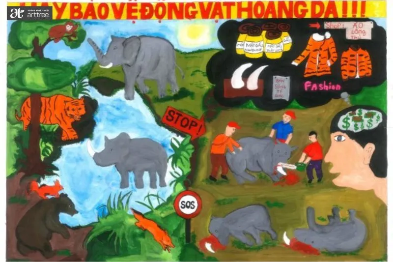 Hội họa là công cụ tuyệt vời để giáo dục ý thức bảo tồn cho trẻ em