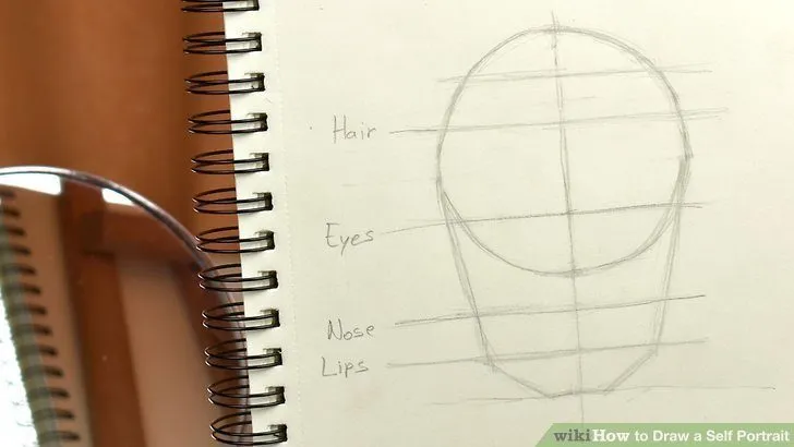 Sơ đồ phác thảo tỉ lệ khuôn mặt cơ bản giúp học sinh tập vẽ dễ dàng hơn