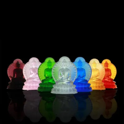 Bộ Tượng Thất Phật Dược Sư Lưu Ly 7 Màu, Cao 17cm