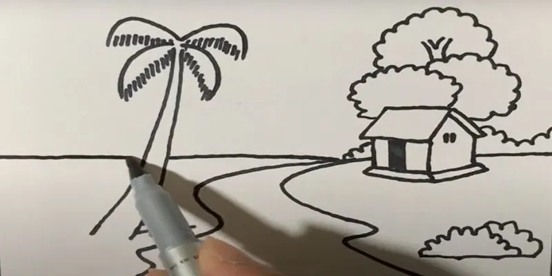 Kẻ đường chân trời tạo chiều sâu không gian cho bức tranh