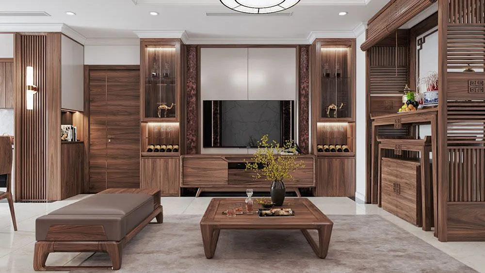 Kệ rượu kết hợp kệ tivi