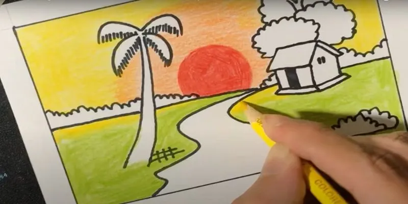 Kết hợp màu vàng và xanh để tạo chiều sâu cho thảm cỏ xanh