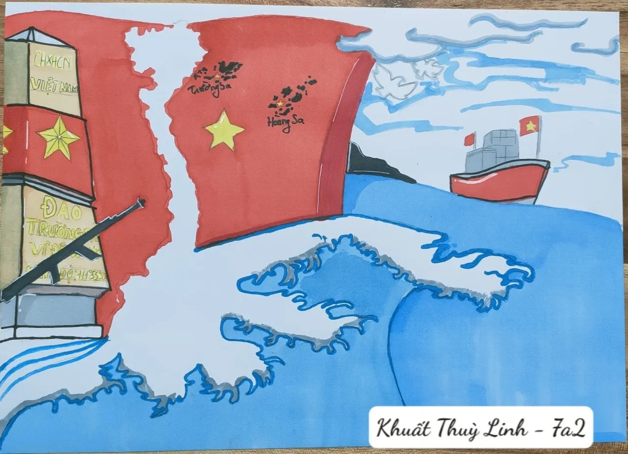 Kết quả hội thi vẽ tranh biển đảo tại trường THCS Xuân Phương