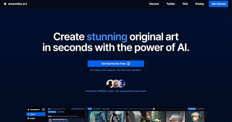 Kết quả tạo hình ảnh sống động từ trang web Dreamlike Art