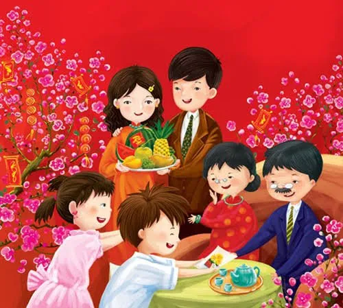 Khám phá từ đồng nghĩa và kiến thức ngôn ngữ qua các mẫu ảnh vẽ tranh ngày tết