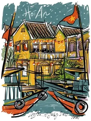 Khung cảnh phố cổ Hội An với đèn lồng và những ngôi nhà tường vàng đặc trưng