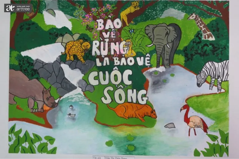 Khung cảnh rừng xanh yên bình nơi muôn loài sinh sống hài hòa