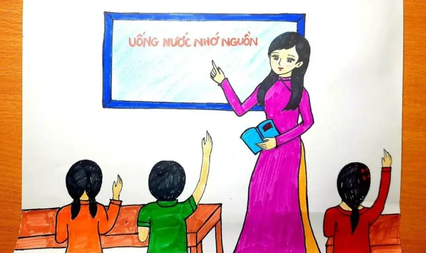 Kiểm tra lại bố cục và chi tiết cuối cùng trước khi hoàn thành tranh