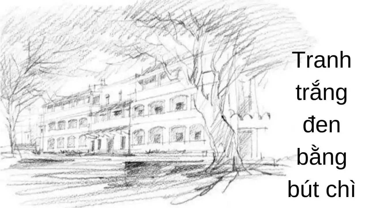 Ký họa ngoài trời phong cách tranh vẽ trắng đen