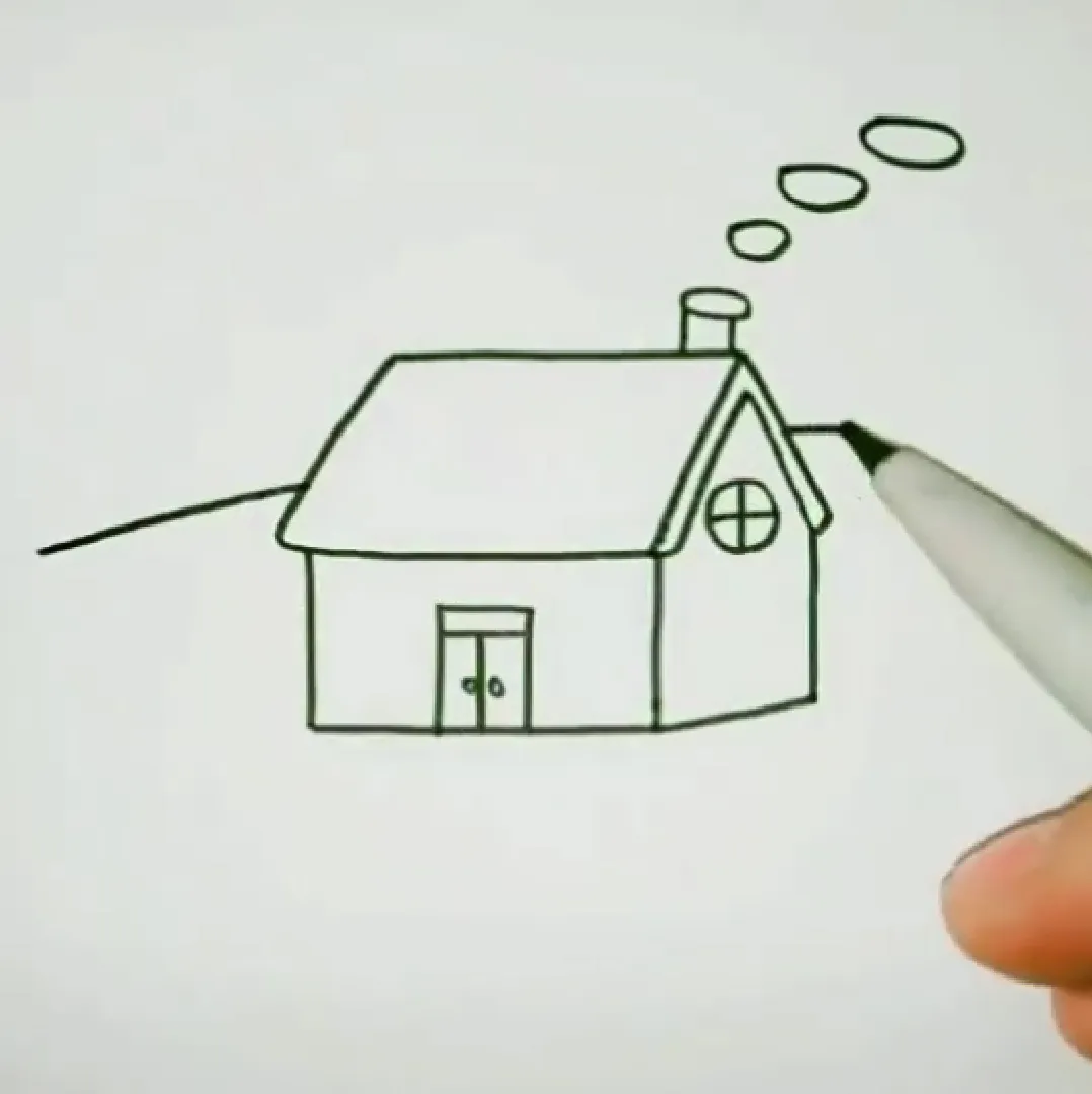 Kỹ thuật phác thảo ngôi nhà vùng quê mùa thu với độ chi tiết cao