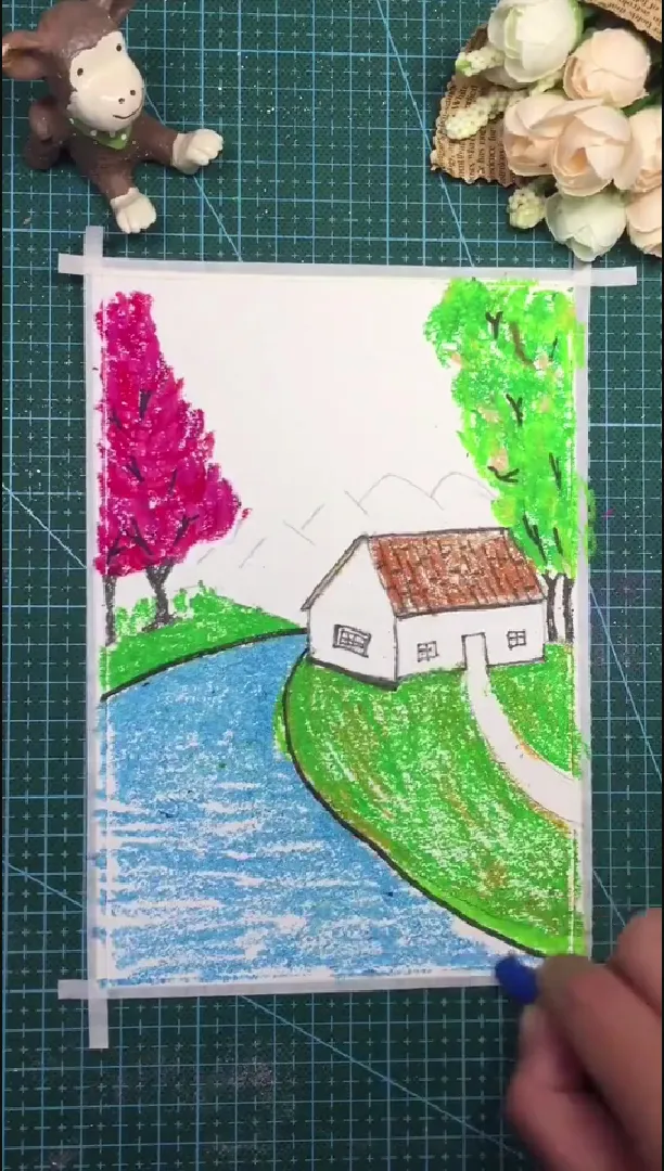 Kỹ thuật tô màu nước biển tạo chiều sâu cho dòng sông uốn lượn