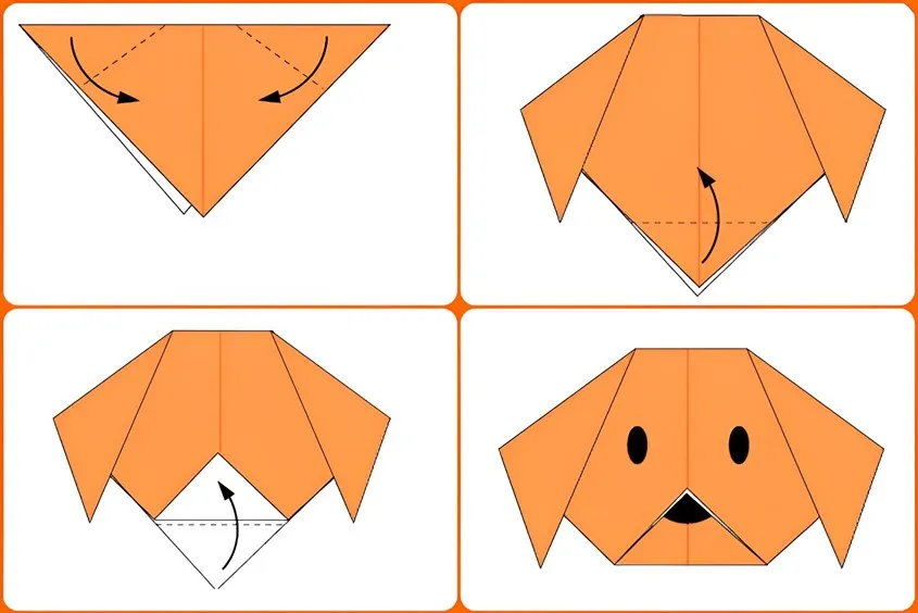 Chú chó giấy origami đơn giản