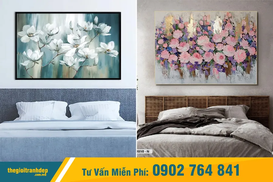 Lựa chọn tranh vẽ đà nẵng phù hợp giúp phòng ngủ trở nên ấm cúng và dễ chịu