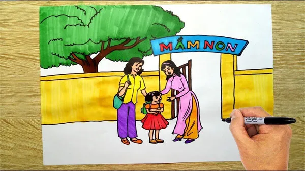 Mẫu ảnh vẽ tranh 20-11 mang phong cách ảo diệu và mơ mộng