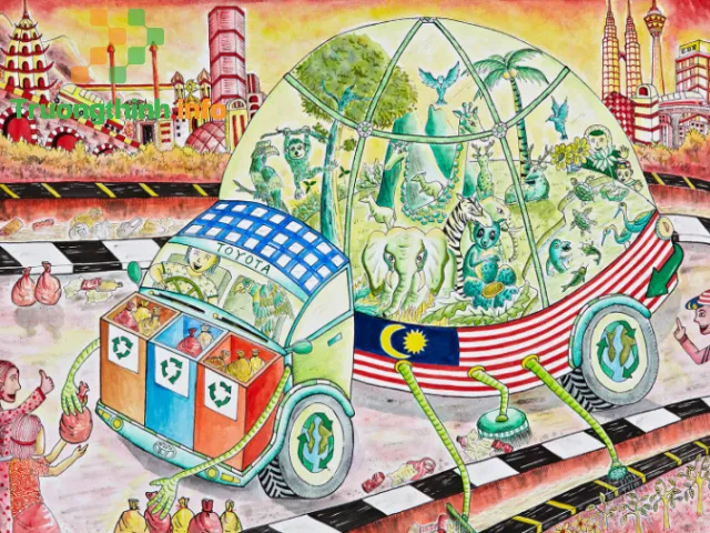 Mẫu bài thi tranh vẽ ô tô mơ ước đơn giản đẹp ấn tượng