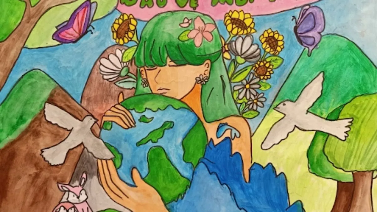 Mẫu hình ảnh vẽ tranh bảo vệ môi trường đẹp nhất về trái đất xanh