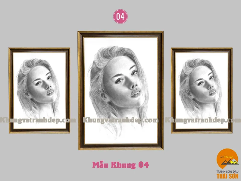 Mẫu khung tranh số 04 mang họa tiết hoa văn cầu kỳ dành cho những tác phẩm nghệ thuật