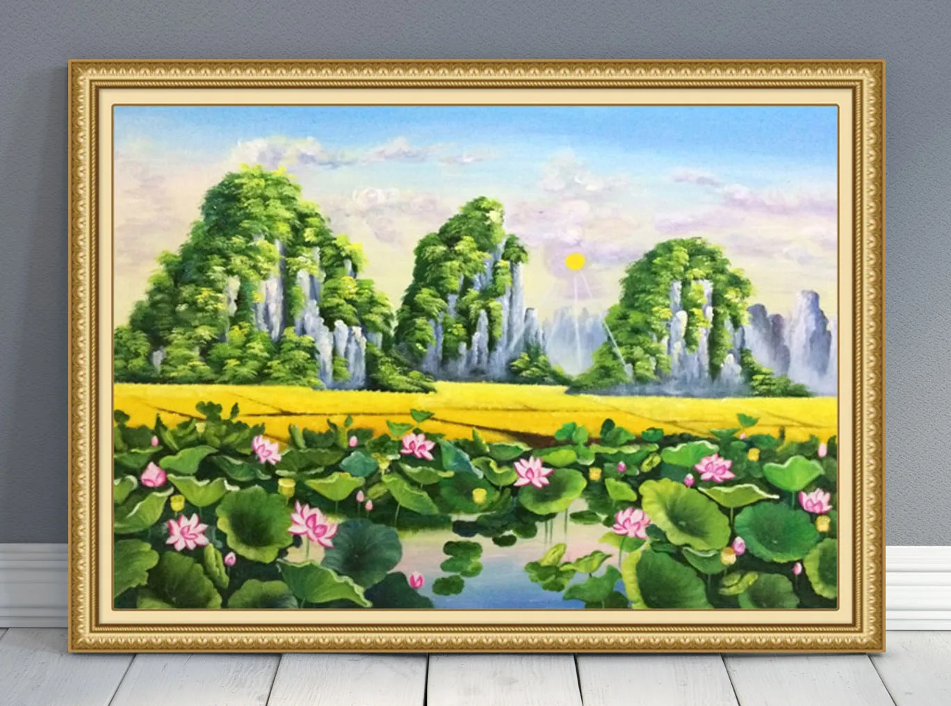 Màu sơn dầu vẽ tranh đồng quê với khung cảnh sinh hoạt bình dị