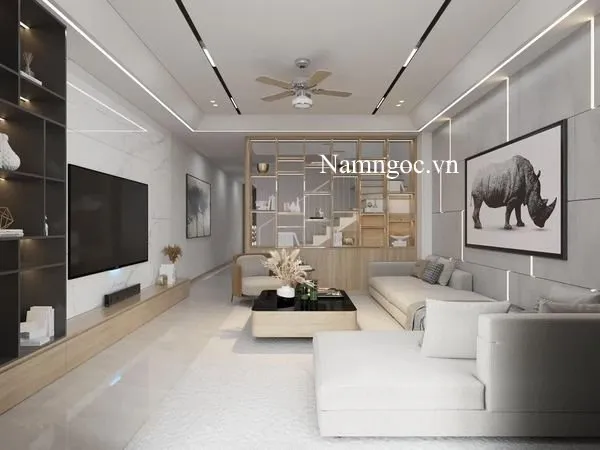 Trần thạch cao đèn ray phòng khách