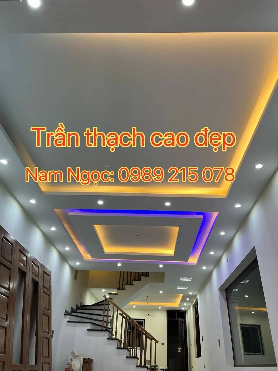 Trần thạch cao hình chữ nhật 35m2