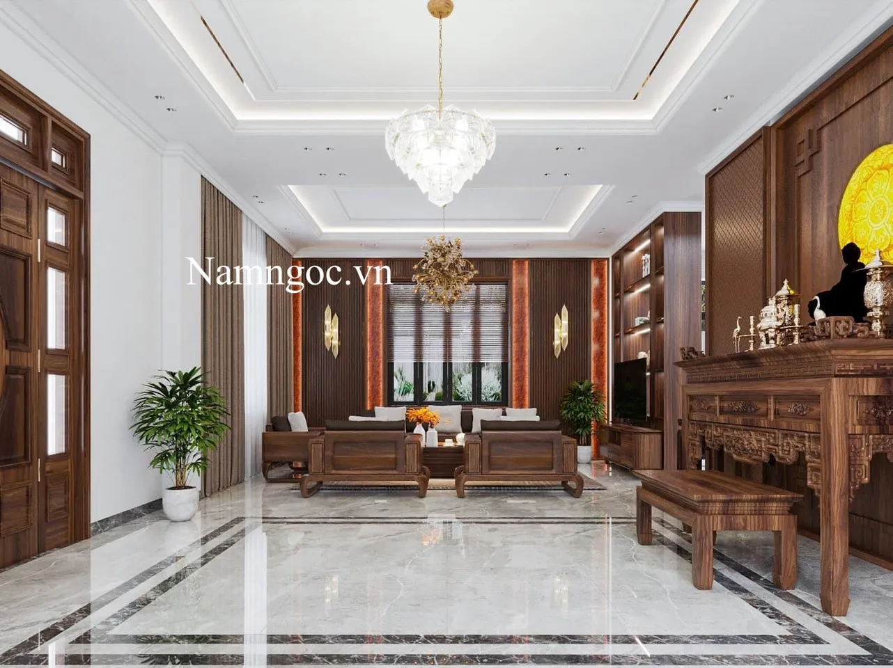 Trần thạch cao hình chữ nhật 35m2