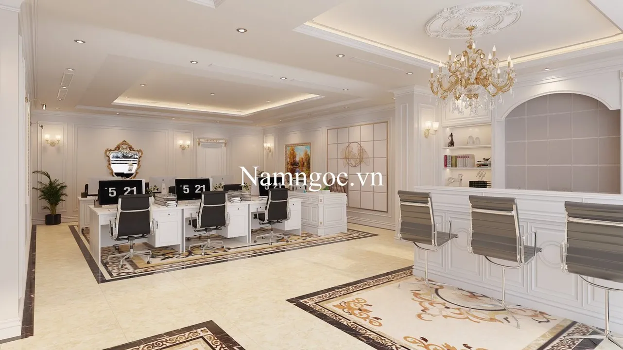 Trần thạch cao phòng làm việc 45m2