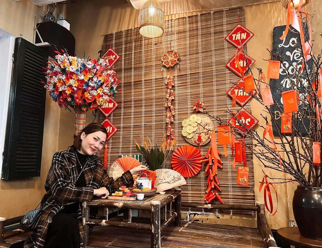 Màn hình tre Tết xưa miền Bắc