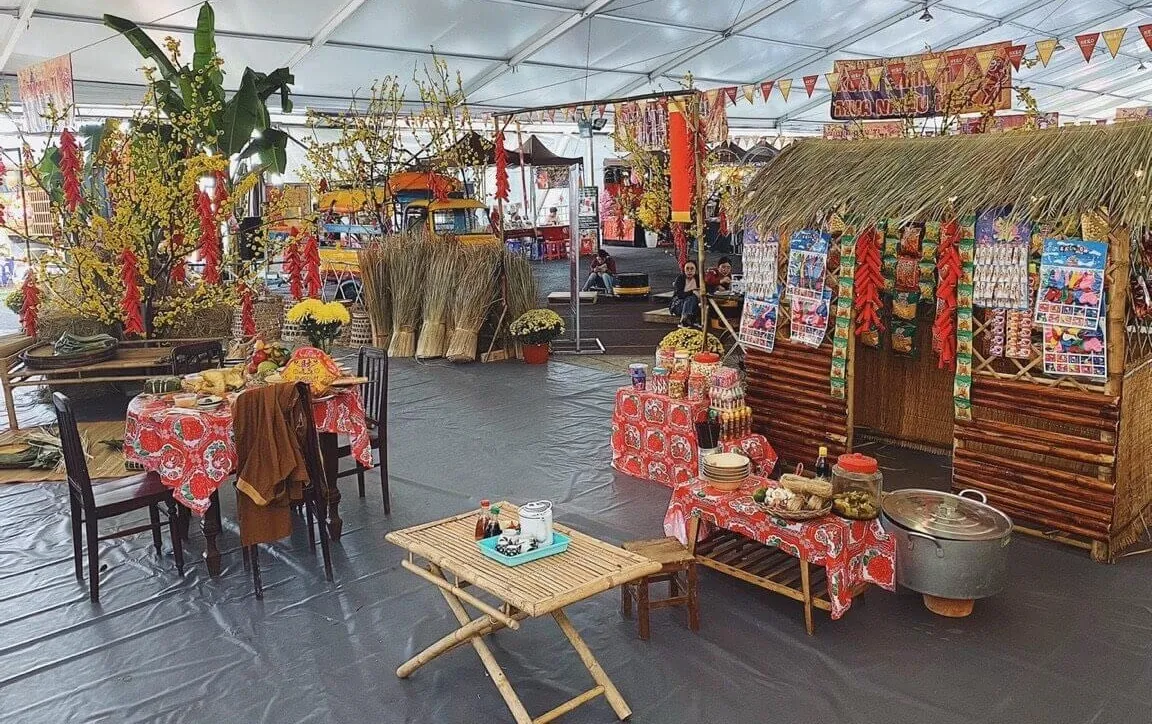 Mẫu trang trí góc Tết quê xưa