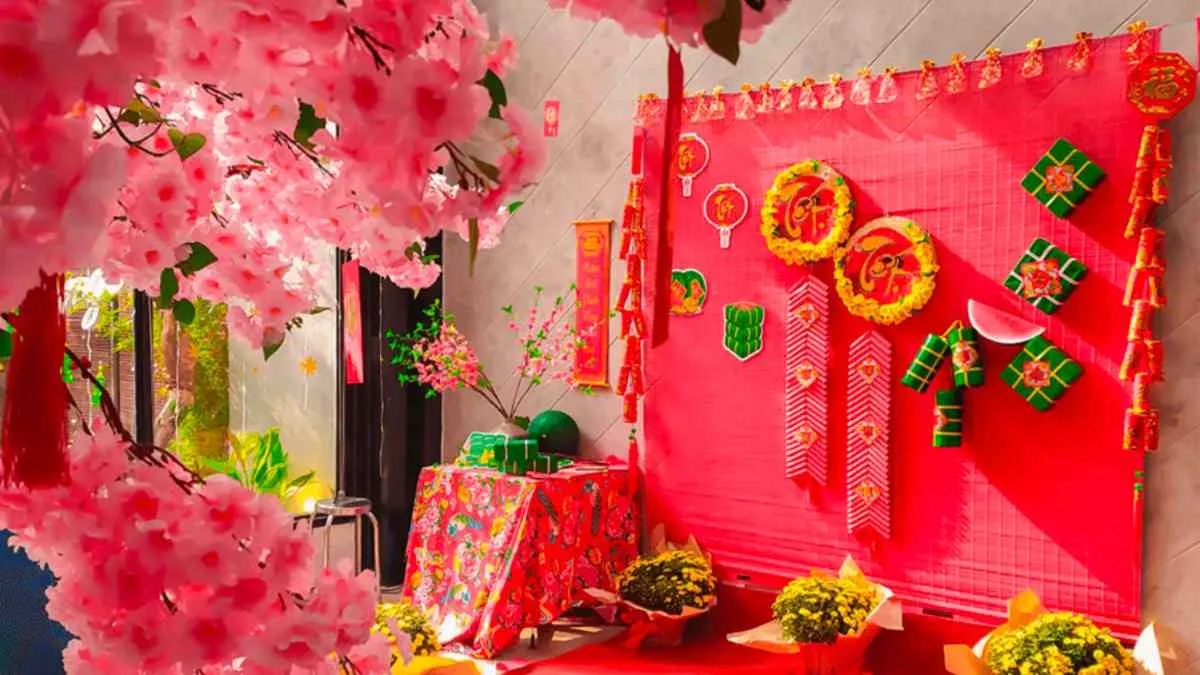 Mẫu trang trí tết đơn giản