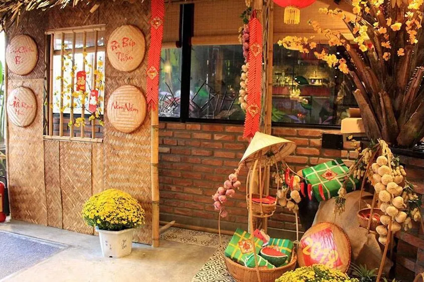 Mẫu trang trí tết cổ truyền gian nhà xưa