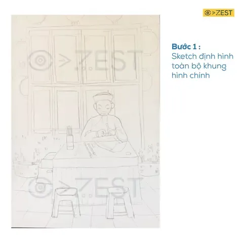 Mẫu tranh tham khảo cho đề tài tranh vẽ ngày tết đơn giản số 12