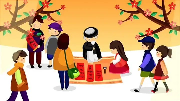 Mẫu tranh tham khảo cho đề tài tranh vẽ ngày tết đơn giản số 20