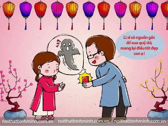 Mẫu tranh tham khảo cho đề tài tranh vẽ ngày tết đơn giản số 5