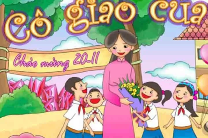 Mẫu tranh vẽ 20 tháng 11 đẹp nhất ngộ nghĩnh tặng thầy cô giáo