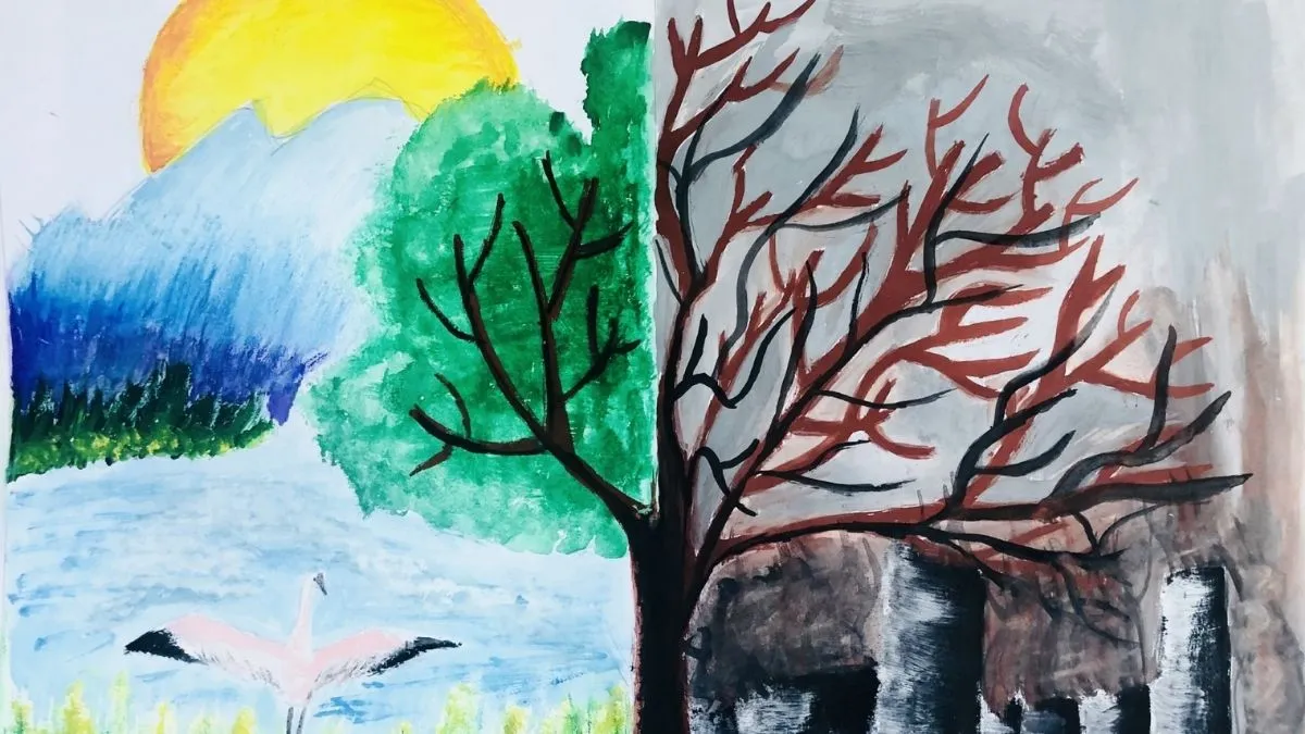 Mẫu tranh vẽ bảo vệ môi trường đẹp nhất mô tả ý thức của thế hệ trẻ