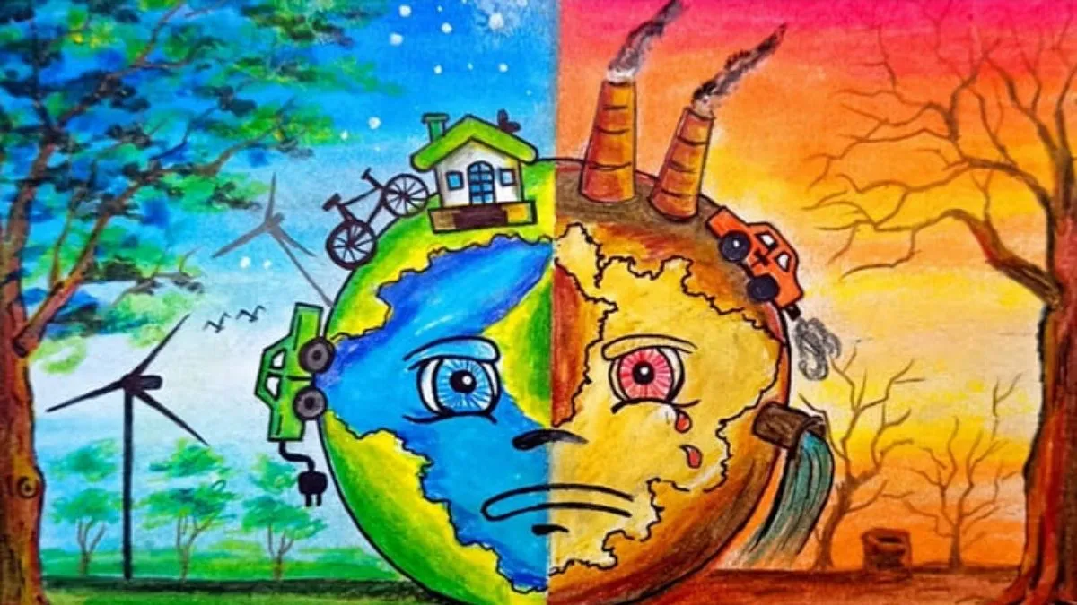 Mẫu tranh vẽ bảo vệ môi trường đẹp nhất về khát vọng tương lai xanh