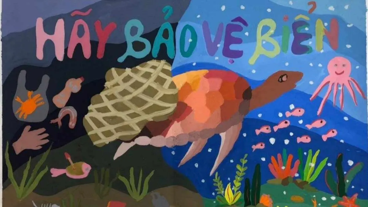 Mẫu tranh vẽ bảo vệ môi trường đẹp nhất về sự đa dạng sinh học dưới biển