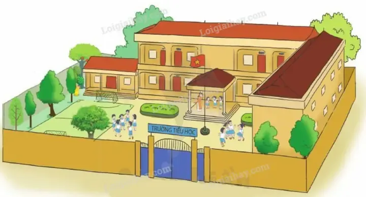 Mẫu tranh vẽ ngôi trường mơ ước hiện đại bậc nhất