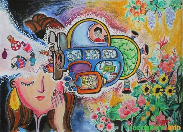 Mẫu tranh vẽ ô tô mơ ước đơn giản đẹp với ý tưởng độc đáo về màu sắc