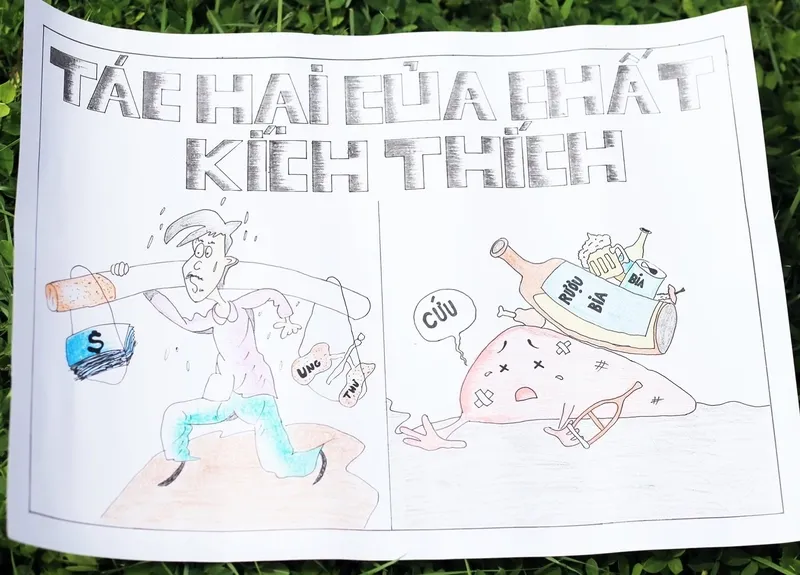 Mẫu tranh vẽ về tệ nạn xã hội 23 đạt giải cao