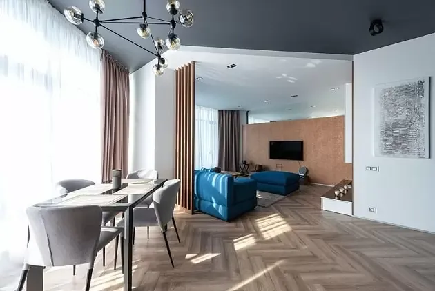 Vách ngăn thạch cao phòng khách đẹp và đơn giản