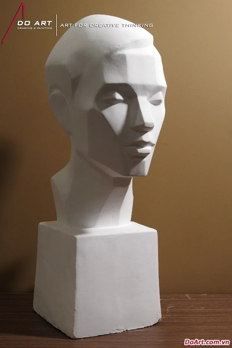 Tượng thạch cao vạt mảng góc nghiêng hỗ trợ học vẽ cơ bản