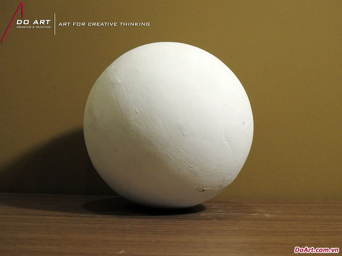 Mẫu vẽ tượng thạch cao khối cầu chuẩn xác về tỷ lệ và bề mặt