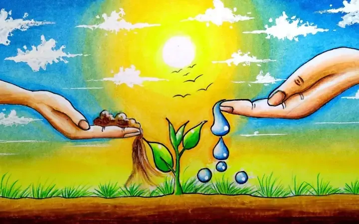 Mẫu vẽ tranh bảo vệ môi trường đơn giản và đẹp nhất dành cho học sinh