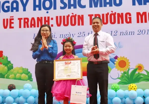 Mẫu vẽ tranh đề tài ngôi trường mơ ước của em đẹp mắt