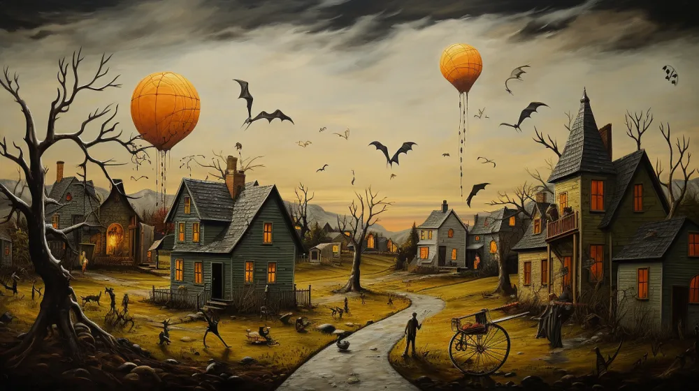 Mẫu vẽ tranh lễ hội Halloween tạo không gian ma thuật huyền bí