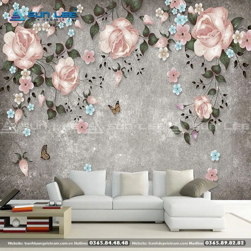 Mẫu vẽ tranh tường hoa hồng leo cổng biệt thự đầy ấn tượng - Mẫu 15